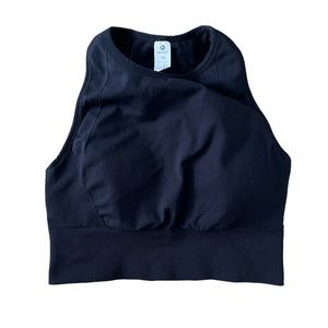 90 degrees long line sports bra black size M